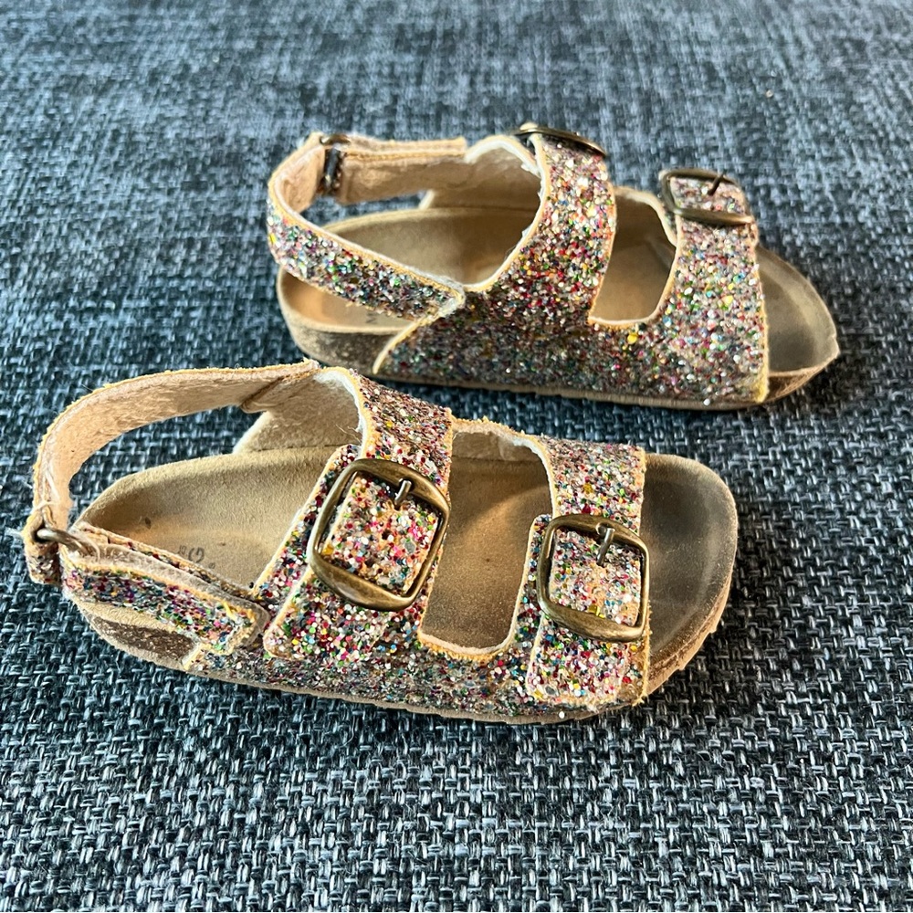 Mango Kids Sparkly Buckle Sandals Size 8.5